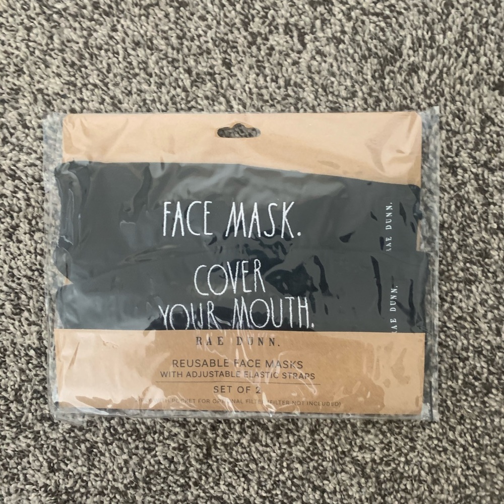 Rae Dunn “Face Masks” set of 2 New in sealed pkg